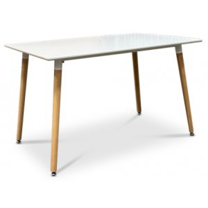 Plaza spisebord 120 cm - Hvid/Tr + Mbelfdder