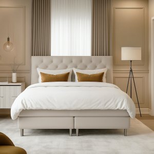 Kontinentalseng 160 x 200 cm pocket beige Kontinentalseng 160 x 200 cm pocket beige