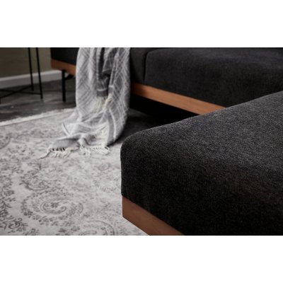 Liva divan sofa hjre - Antracit/kobber