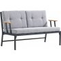 Lotus 2-personers udendrs sofa - Sort/fume