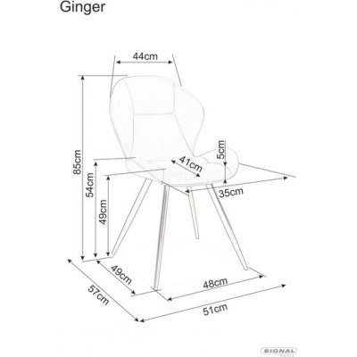 Ginger spisestuestol - Grnt fljl
