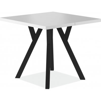 Merlin udtrkbart firkantet spisebord 90x90-240 cm - Hvid/sort