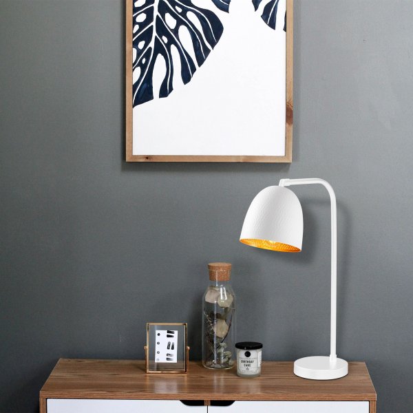 Tatovering bordlampe - Hvid