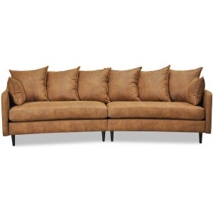 Gotland 4-personers svungen sofa 301 cm - Cognac ecolder