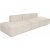 Mere 3-personers sofa med bne ender - Creme