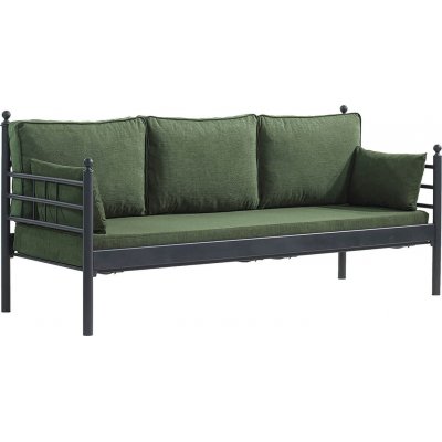 Manyas 3-personers udendrs sofa - Sort/grn + Mbelplejest til tekstiler