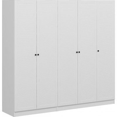 Larett garderobe 225x52x190 cm - Hvid