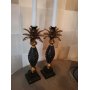 Lysestage ananas - Old silver / Sort