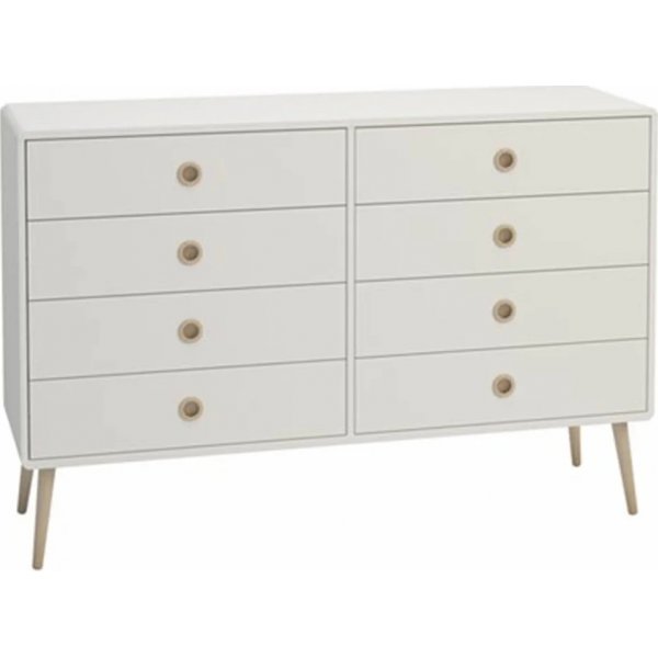 Softline kommode med 8 skuffer - Hvid