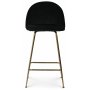 Art Velvet barstol - Sort fljl / Messing