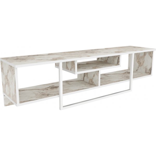 Asal media bnk 150 cm - Hvid marmor