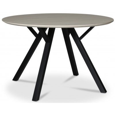 Ankara spisebordsst; rundt spisebord + 4 stk. sorte Sikns stole