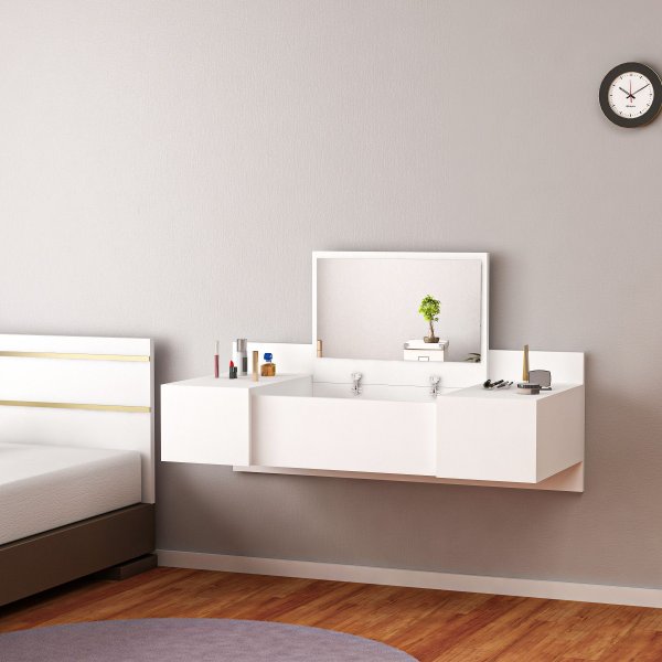 Zakkum toiletbord 100 x 39 cm - Hvid