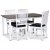 Skagen spisebordsst; klassisk spisebord 140x90 cm - Hvid/brunolieret eg med 4 Fr stole (Ribber i ryggen) med sort PU-sde