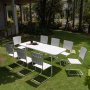 Holmsund fdevaregruppe; Bord 180x80 cm med 8 stole - hvid