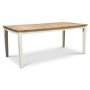 Viola spisebord 180x90 cm med vintage plade og hvide ben