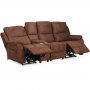 Enjoy Hollywood recliner-sofa (Biosofa) - 3-personers (elektrisk) i brunt mikrofiberstof