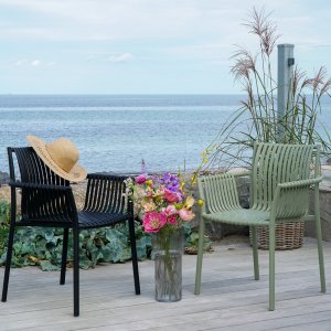 Tulsa sort terrassestol stabelbar Tulsa sort terrassestol stabelbar
