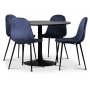 Seat spisegruppe, spisebord med 4 stk Carisma fljlstole - sort / bl + 4.00 x Servietringe