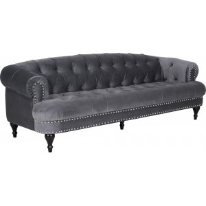 Sofa 3-personers chesterfield grå velour Sofa 3-personers chesterfield grå velour