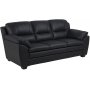 Palarmo 3-personers sofa - Sort eco-lder