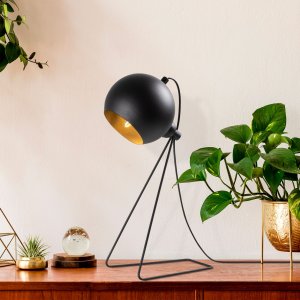 Blandet bordlampe - Sort