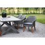 Oxford udendrs spisegruppe; grt bord 220 cm inkl. 6 Valetta lnestole gr syntetisk rattan