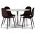Seat spisegruppe, rundt spisebord med 4 Carisma fløjlsstole - Hvid / Bordeaux