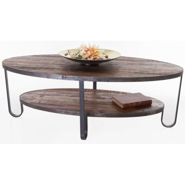 Bolivia ovalt sofabord 128 cm - Antik behandlet