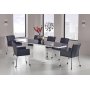 Leslie udtrkkeligt ovalt spisebord 160-250 cm - Hvid/sort