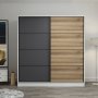 Kapusta garderobe 220x52x210 cm, variant B - Hvid/antracit/brun