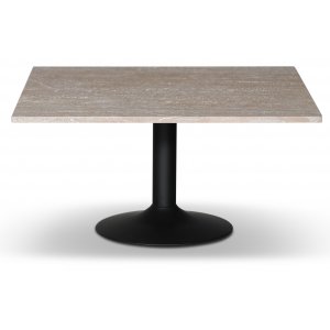Paus sofabord - Sort trompetfod / Let travertin 90x90 cm Paus sofabord - Sort trompetfod / Let travertin 90x90 cm