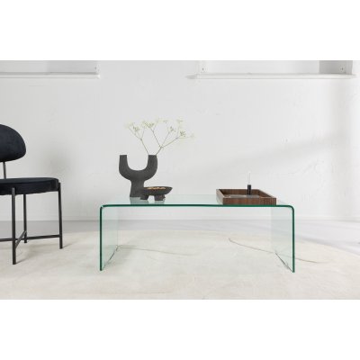 Telemark sofabord 110 x 50 cm - Gennemsigtig/Valnd