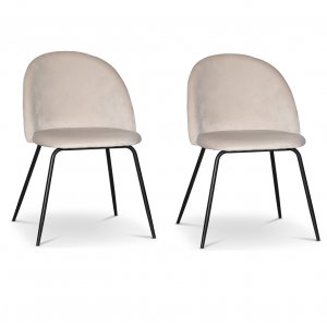 Giovani velvet stol - Lysbeige/sort Giovani velvet stol - Lysbeige/sort