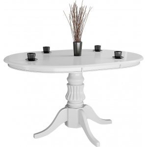 Dana hvidt spisebord 90-124 cm + Pletfjerner til mbler