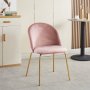 Giovani velvet stol - Rosa/Messing