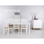 Mellby spisegruppe 180 cm bord hvid + 6 Dalar spisestuestole