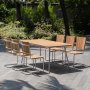 Mllan udendrsgruppe i teak: 6 stole med spisebord 176x90 cm