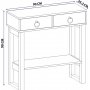 Valery sidebord med spejl 90 x 35,3 cm - Antracit/mrkebrun