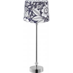 Liam bordlampe - Bl/hvid/krom - 59 cm