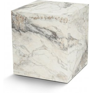 Cubo sidebord 45 x 45 cm - Hvid marmor