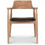 Caraca stol i teak - Sort PU