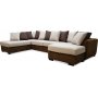 Delux U-sofa med ban ende venstre - Brun/Beige/Vintage