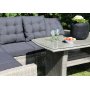 Orlando hjrnesofa med hj ryg (justerbar) inklusive spisebord - Gr polyrattan