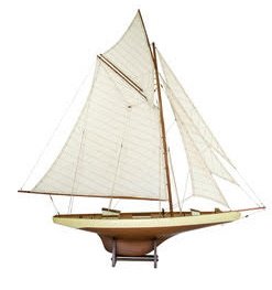 Modelbåd Columbia II sejlbåd - mahogni