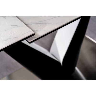 Canyon spisebord 160-220 cm - Hvid/sort