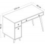 Inert skrivebord 120x60 cm - Hvid/eg