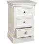 Lela sengebord 3 skuffer - Antik-hvid