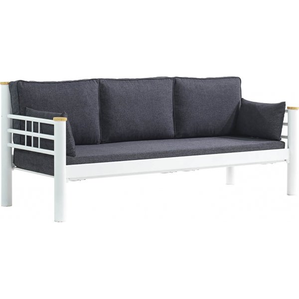 Kappis 3-personers udendrs sofa - Hvid/antracit