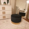 Kundebillede Siddepuf Isabelle 50Ø cm - Grøn (Fløjl)/Messing